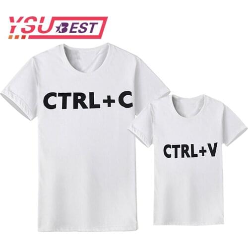 Family Matching Clothes CTRL C+CTRL V Pattern Family Look Dad Son T Shirts Family Boys Children Clothing Family Matching Outfits