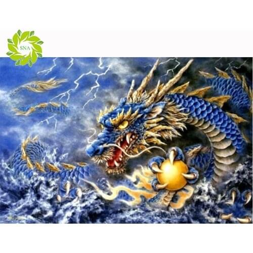 SNA DIY Diamond Mosaic Dargon diamond embroidery Needlework Full Square Diamond Painting Cross Stitch Diamond Crystal Wall Art