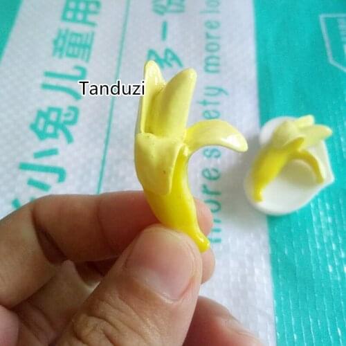 Tanduzi Wholesale 100PCS Resin Banana FlatBack Cabochon Simulation Fruit Resin Cabochon For Phone Decoration DIY Scrapbooking