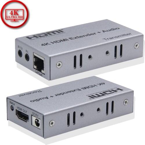 4K HDMI Extender 100M with Audio Out HDMI Signal Extension By Cat5E CAT6 RJ45 Ethernet Cable Video Converter TX RX PC to TV HDTV