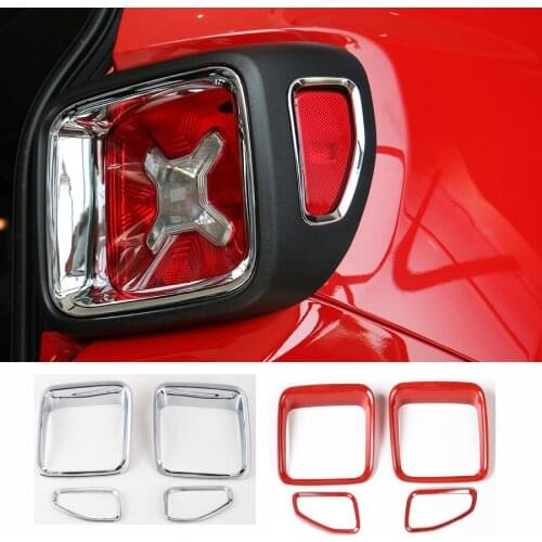 YCCPAUTO 4Pcs/Set ABS Car Trim Stickers Rear Tail Light Decorative Frame For Jeep Renegade 2016