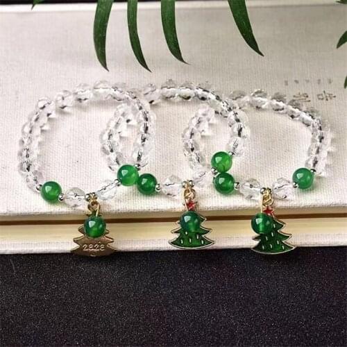 Natural Rock Crystal Gem Stone White Clear Quartz Rock Crystal Bracelet Women Real Stone Beads Chakra Jewelry