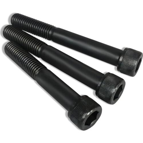 1pcs M6 alloy steel half-tooth hex screw high-strength black carbon steel bolts bolt home decoration screws 110mm-130mm length