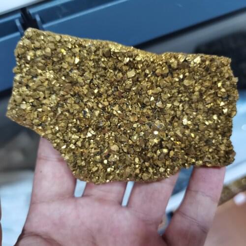 100% Natural Materials Mineral Specimens Jewelry Making DIY Gift Electroplating Gold Raw Gemstone Crystal Cluster Titanium Geode