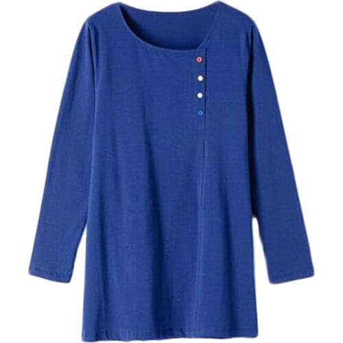 2020 Fat Tshirt Plus Size Long Sleeve Shirt Women Casual Solid O-Neck Long Women Shirts Graphic Tees Women 5XL 6XL T Shirt