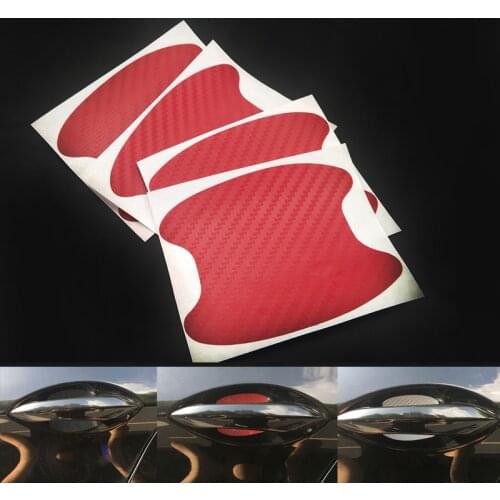 4pcs/lot car carbon fiber door handle anti-scratch sticker for Ford Focus Fusion Escort Kuga Ecosport Fiesta Falcon EDGE