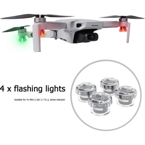 4pcs Universal Drone Flash Strobe Lamp Flight Night Light for DJI Mavic Air 2/Mini 2/Phantom 4 Pro Drone Accessories