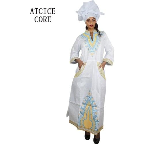 African dresses for woman bazin riche embroidery design long dress A179