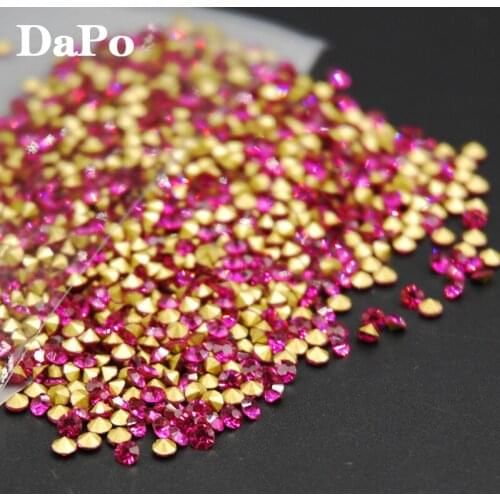 Promotions!Fuchsia Point Back Rhinestones SS6-SS20 1440Pcs Loose Glass Crystal Fancy Stones Strass