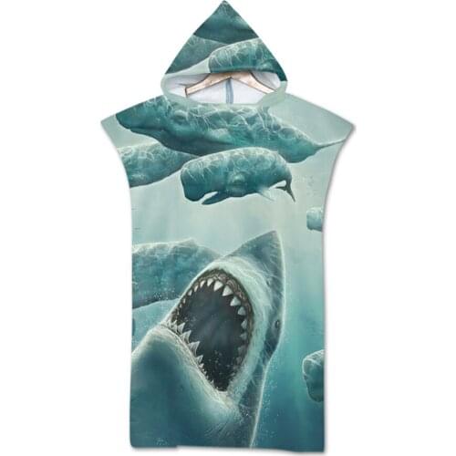 Animals Microfiber Fabric Adult Bath Towels Beach Towel Changing Bathrobe Cloaks Hooded Swimming Pool Gym Fitness Bath Towels