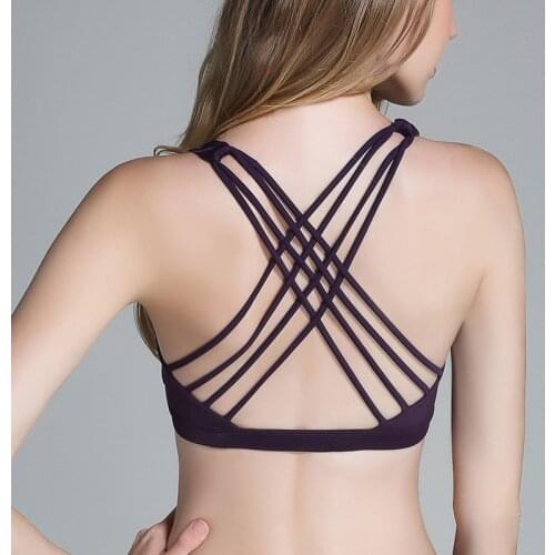 Sexy Cross Bra Gym Crop Top Bralette Quick Dryy Sweat Tank Top Sports Bra For Women Gym Cropped Push Up Fitness Underwear Women