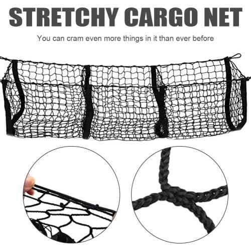 Multi-pocket Car Trunk Net Bag Car Trunk Net Luggage Storage Organizer Bag Rear Tail Mesh Storage Net Car Storage Organizer