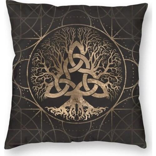 Tree Of Life Cushion Cover Sofa Decoration Yggdrasil With Triquetra Square Throw Pillow Cover 40x40 Coussin Chaise