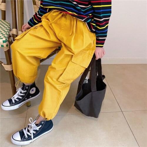 2 3 4 5 6 7 Years Toddler Boys Pants Casual Big Pocket Spring Autumn Trousers For Girl 2020 New Arrival Baby Kids Sweatpants New
