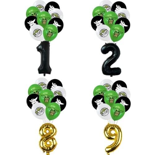Disney Yoda baby Latex Balloon Birthday Party Supplies Cartoon Foil number Balloons Baby Shower Kidsroom Decoration Boy Toys