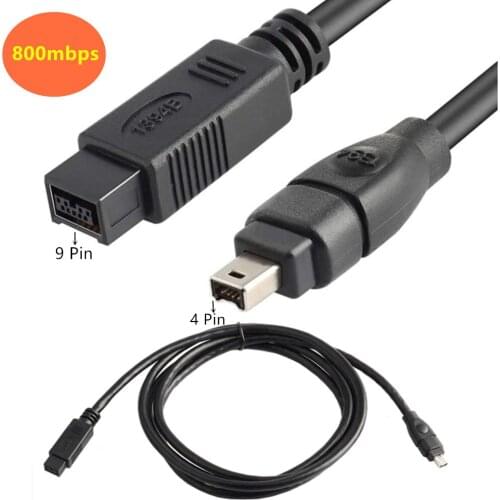 ERE Firewire 1394B 800-400 IEEE 9 Pin Male to 4 Pin Male Cable for Mac Pro, MacBook Pro, Mac Mini, iMac PC,Digital Cameras, SLR