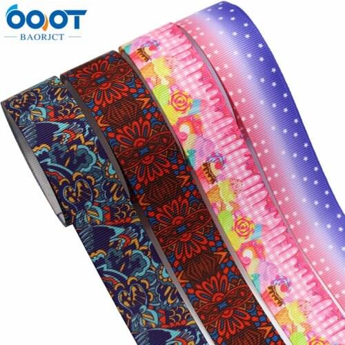 Grosgrain Ribbons WithThermal Transfer Printed ,1"(25MM),10Yards Bow Cap Party Gift Wrap DIY Handmade Materials M-21126-103