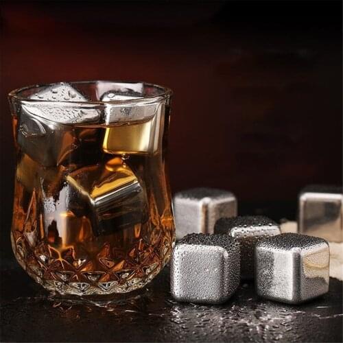 Stainless Steel Ice Cubes, Reusable Chilling Stones for Whiskey Wine, Keep Your Drink Cold Longer, Cool Glacier Rock Great Gift