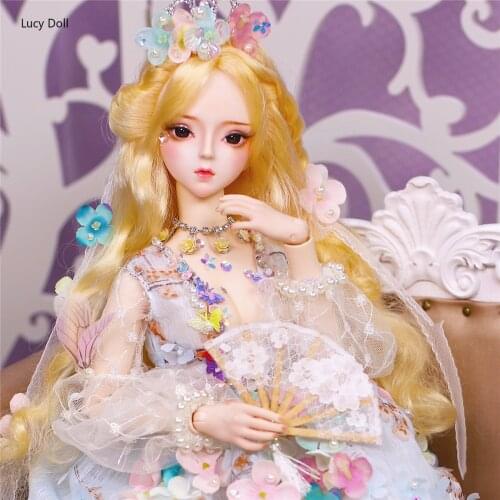 Dream Fairy 1/3 bjd doll 62cm joint body custom doll golden hair clothes shoes crown girl gift