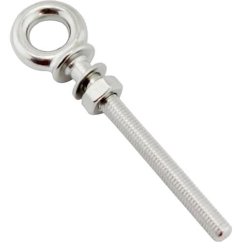 Marine 316 Stainless Steel Long Lifting Eye Bolts Eyebolts Stainless Steel for Outdoor Diving Boat M6*60mm