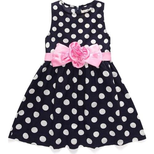 1-8 Years Princess 2021 Summer Cute Dots Flowers Baby Clothes For Little Girls Dress Party Casual Dresses With Butterflies Kids