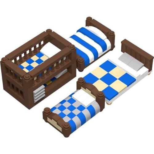 City Series Model Building Blocks Set Accessory Parts House Furniture Bed MOC Bricks Toys for Kids Children