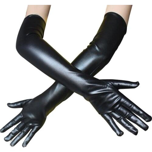 New Patent Leather Long Tight-fitting Gloves Pole Dance Performance Role Play Sexy Costume MS Sex Toy Adult Erotic Accessories