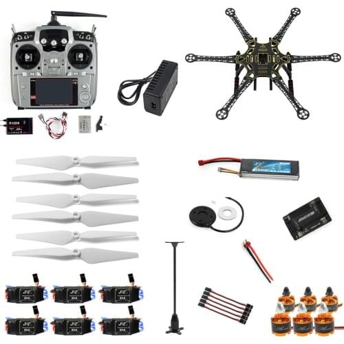 Full Set RC Drone 6-axis Aircraft Kit HMF S550 Frame 6M GPS APM 2.8 Flight Control AT10 Transmitter F08618-Q