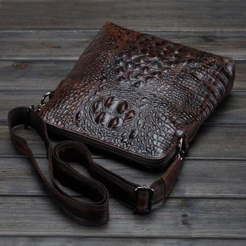 Leisure Oil Wax Leather Mens Bags Fashionable Leisure Chinese Style Oblique Satchel High Quality Luxury Personality Shoulder Ba