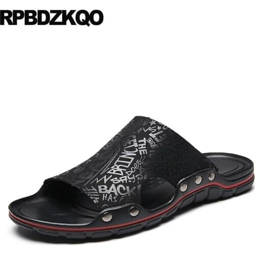Size 45 water waterproof native fashion large black outdoor men sandals leather summer 2019 slides beach open toe shoes slippers