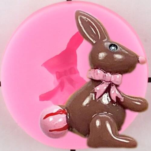 Rabbit Silicone Mold Cupcake Topper Fondant Molds Halloween Cake Decorating Tools Chocolate Gumpaste Mould Candy Clay Moulds