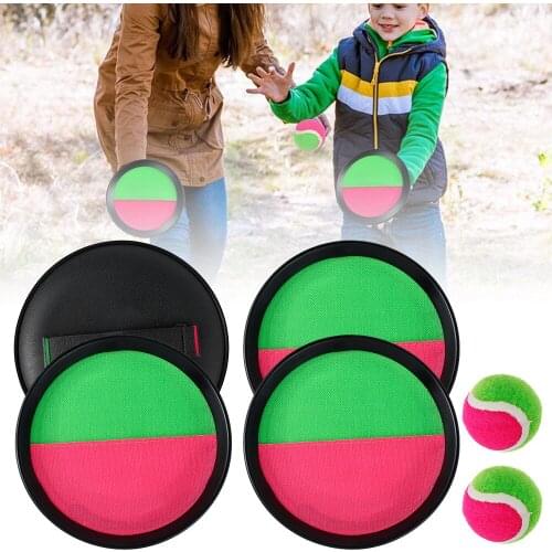 Outdoor Sports Kids Sucker Sticky Ball Toy Paddle Toss Catch Ball Game Set Throw And Catch Parent-Child Interactive Outdoor Toys