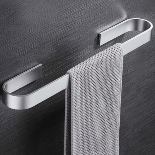 Towel Holder Bathroom Towels Rack Hanger Black Silver 304 Stainless Steel Wall Hanging Towel Bar Organizer Kitchen Storage Shelf