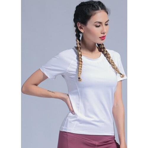 Women Sport training Short Shirts yoga Thin clothes Running Fitness Workout T-shirt Fitness quick-drying Female Gym Sports Tops