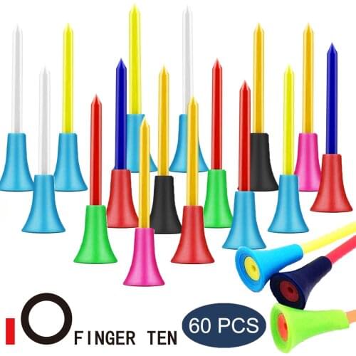 Durable Outdoor Golf Tees 70mm 83mm 54mm Top Plastic Tee Multi Color Rubber Cushion Golfer 30 Pcs for Driving Range Accessories