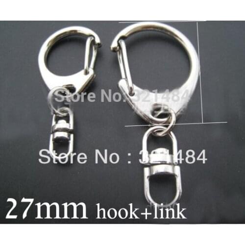 300pc C Swivel clasp snap hook 27mm with link connector set findings accessories for keychain DIY