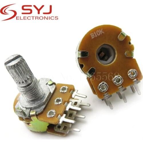 5pcs/lot B1K B2K B5K B10K B20K B50K B100K B500K B1M 6Pin Shaft WH148 Potentiometer 1K 2K 5K 10K 20K 50K 100K 500K 1M