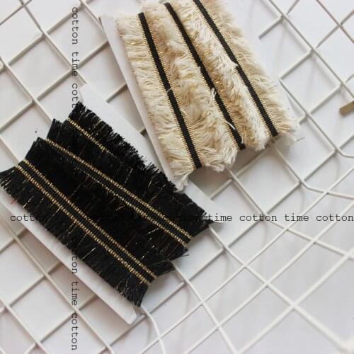 6yards/lot golden mixed tassel webbing 3cm wide tassel webbing golden trim in morden style accessory for bag garment