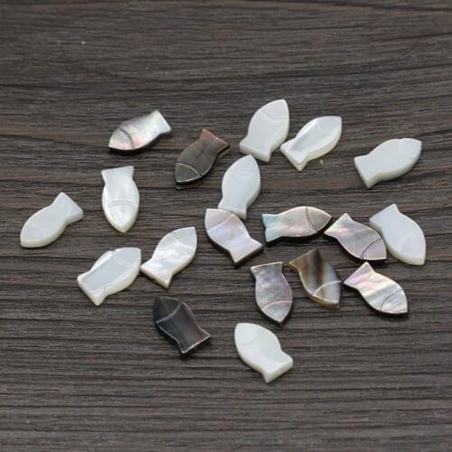 10pcs Fish Shape Shell Beads Accessories Natural Shell Animals Loose Beads for DIY Jewelry Necklace Bracelet Theme Party Making