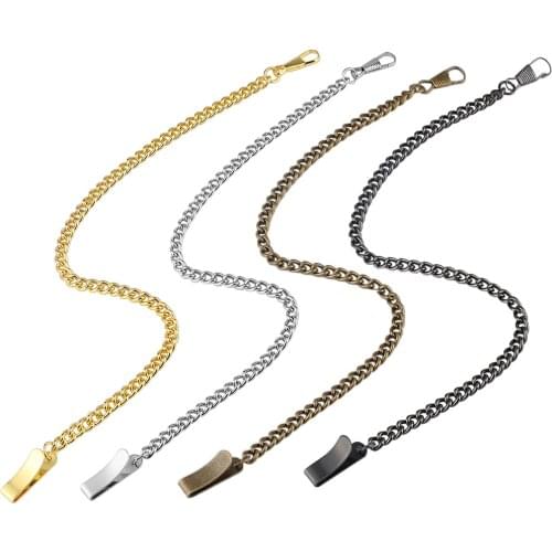 Bronze Pocket Watch Pendant Chain 30cm Alloy Replacement Chain with Clip Bronze/Black/Silver/Gold Chain for Pocket Watch