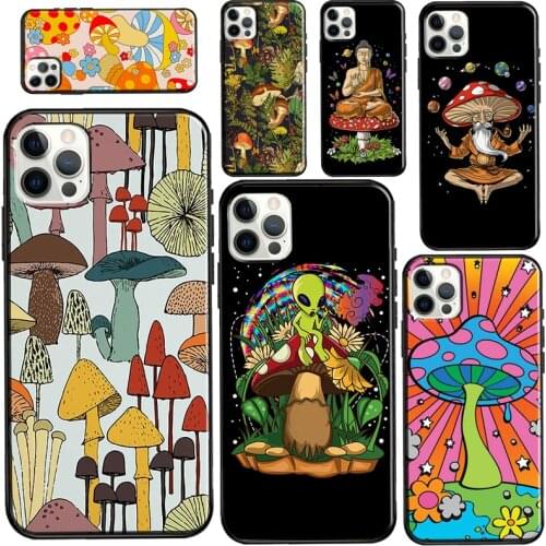 Magic Mushroom Alien Trippy Shrooms Case For iPhone 11 Pro Max 12 mini 12 Pro Max 6S 7 8 Plus SE 2020 X XR XS Max Phone Cover