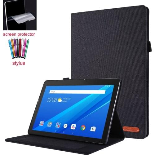 Folio Stand Cover case for Lenovo tab M10 HD/FHD 10.1'' TB-X605 X505 TPU back cover with Card Photo Slot+screen protector+stylus