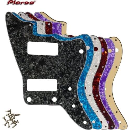 Pleroo Guitar Parts - For US No Upper Controls Jazzmaster style Guitar pickguard With P90 Pickups Scratch Plate Replacement