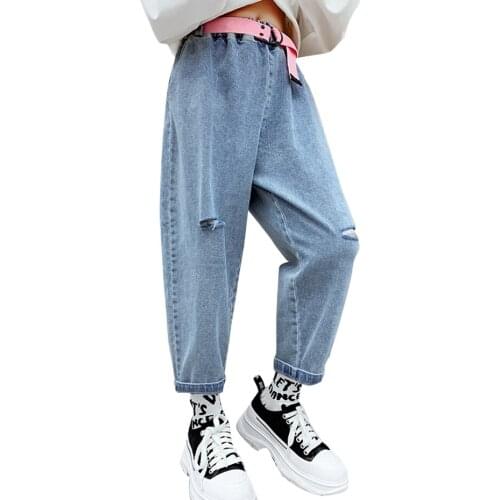 Jeans For Girls Hole Jeans Kids Girl Casual Style Children Jeans Spring Autumn Childrens Clothing 6 8 10 12 14
