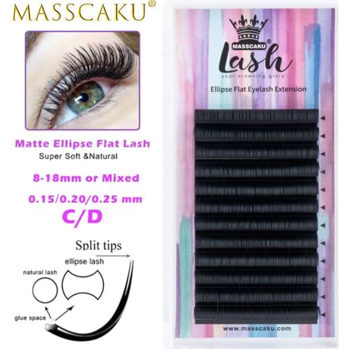 Hot sale professional private label soft black matte faux flat eyelash extensions light and flexible silk lashes extension