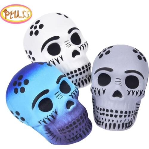 Halloween Toys Skulll Scented Squishies Slow Rising Soft Squeeze Toys Stress Relief Fun for Kid Xmas Gift Toy