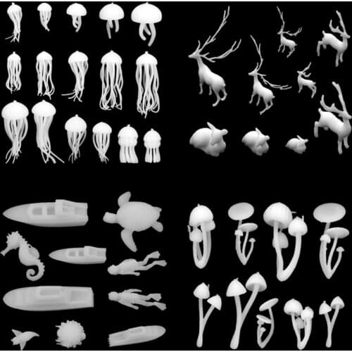 Mini Jellyfish Resin Filling Material Rose Mushroom Ocean Epoxy Crystal 3D Ornaments Filling For DIY Jewelry Making