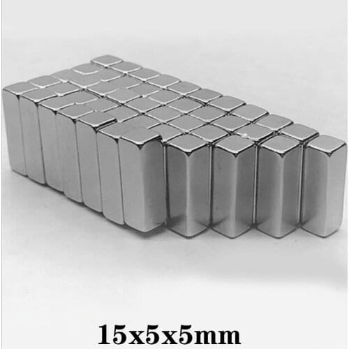 10/20/50/100/150PCS 15x5x5 mm Strong Neodymium Magnet 15mmX5mm Block Permanent Magnetic 15x5x5mm Powerful Magnets 15*5*5
