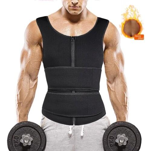 Men Waist Trainer Sauna Vest Fitness Corset Abdomen Slimming Body Shaper Belly Reducing Shapewear Burn Fat Shirt Trimmer Belt