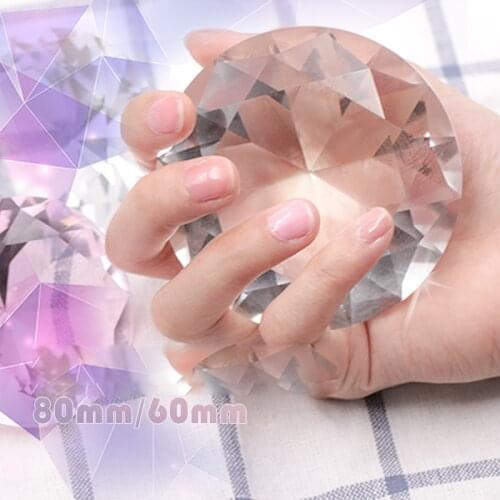 Nail Art Display 60mm 80mm Transparent Glass Crystal Diamond Hand Model Shoot Ornament Jewelry Manicure Accessory Pro Tool New
